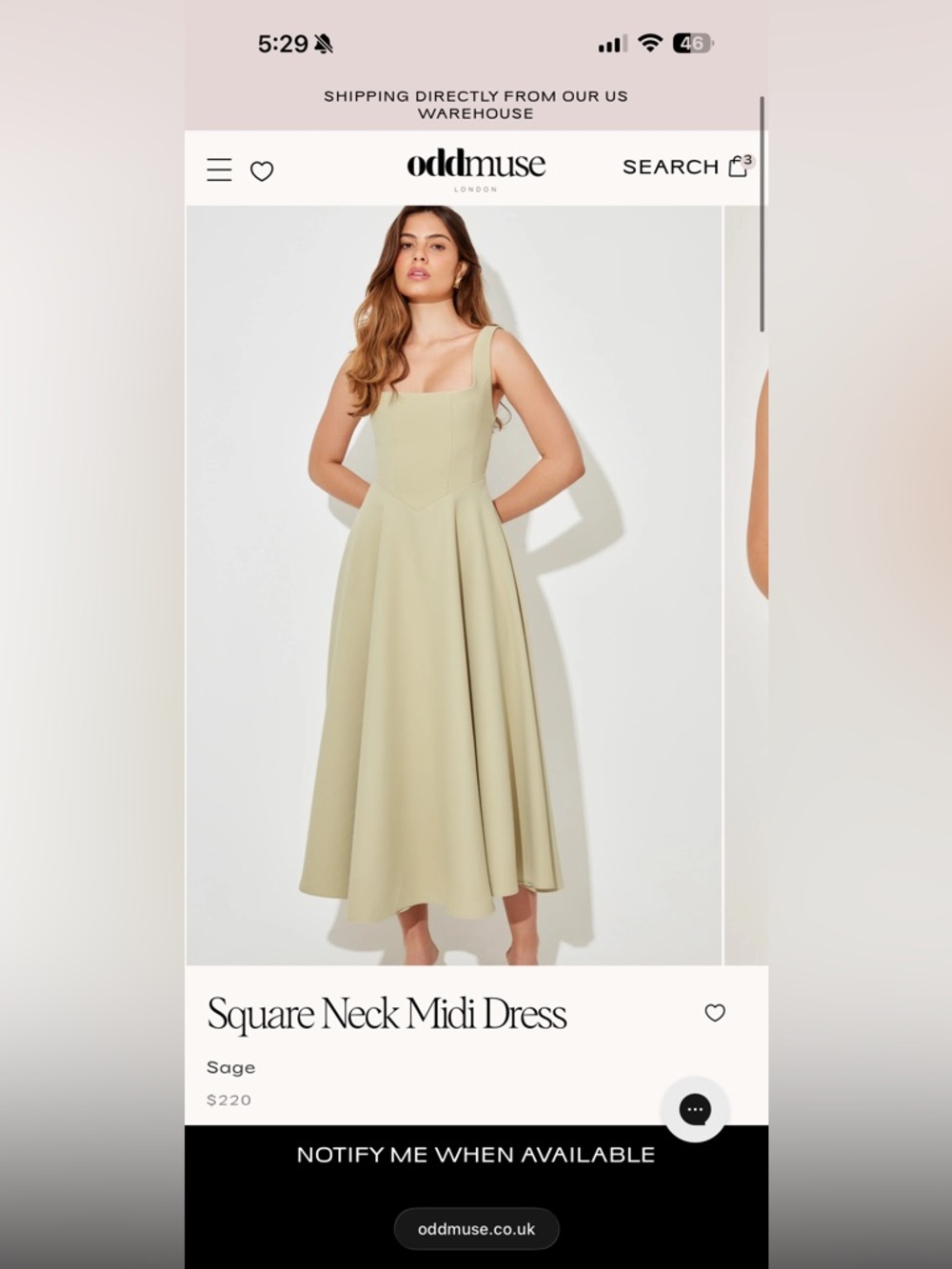Odd Muse Square Neck Midi Dress - Picture 2 of 9